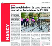 15 Septembre : Jardin éphémère le coup de main des futurs techniciens de l’IUMM