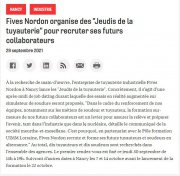 23 Septembre : Fives Nordon organise des Jeudis de la tuyauterie pour recruter ses futurs collaborateurs