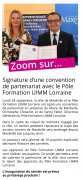 1er Janvier : Signature d’une convention de partenariat avec le Pôle Formation UIMM Lorraine