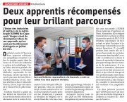 24 Septembre : Deux apprentis récompensés par leur brillant parcours