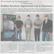 24 Septembre : Emilien Bourbon dignement mis à l'honneur