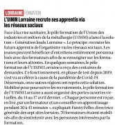 01 Juillet : L'UIMM Lorraine recrute ses apprentis via les réseaux sociaux