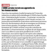 01 Juillet : L'UIMM Lorraine recrute ses apprentis via les réseaux sociaux