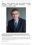 12 Juin : Marc Vigneron nouveau président du pôle formation UIMM Lorraine structures CFAI Lorraine et AFPI-Lorraine