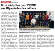 06 Mai : Onze médailles pour l'UIMM aux olympiades des métiers