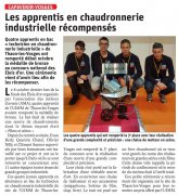 12 Décembre : les apprentis en chaudronnerie industrielle récompenses
