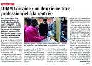2 Février : UIMM Lorraine un deuxième titre professionnel à la rentrée