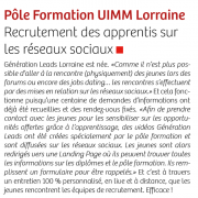 27 Avril : Recrutement des apprentis sur les réseaux sociaux