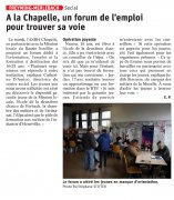 04 Mars : A la Chapelle, un forum de l'emploi pour trouver sa voie