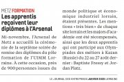 Janvier : les apprentis reçoivent leur diplôme à l'Arsenal