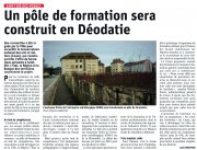 5 Février : Un pôle formation sera construit en Déodatie