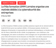 1er Février : le pole formation UIMM lorraine organise une matinée dédiée la cybersécurité des entreprises