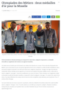21 mars 2022 :  Olympiades des métiers deux médailles d'or pour la Moselle
