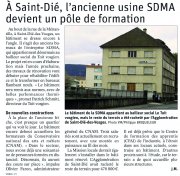 25 Février :  A Saint-Dié l'ancienne usine SDMA devient un Pôle de Formation