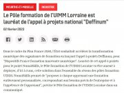 2 février : le pole formation de l'UIMM Lorraine est lauréat de l'appel projets national deffinum