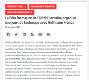 25 octobre : le pôe formation UIMM lorraine organise une journée technique avec Hoffmann France