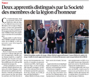 3 mars : 2 apprentis mis a l'honneur par la SMLH