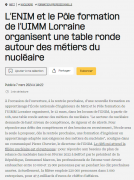 07 mars : l'enim et le pôle formation de l'uimm lorraine organisent une table ronde autour des métiers du nucléaire