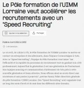 04 avril : le pôle formation de l'uimm lorraine veut accélérer les recrutements avec un speed recruiting
