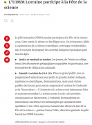 08 octobre : le pôle formation UIMM Lorraine participe à la fête de la science