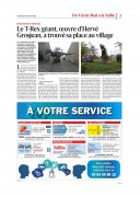 10 octobre : le TREX géant œuvre, d'Hervé Grosjean installé au village