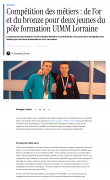 23 octobre : la semaine compétition des métiers de l'or et du bronze pour deux jeunes du pôle formation UIMM